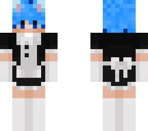 blue hair bunny maid