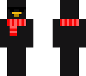 cute black duck with red scarf
