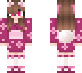 Japanese brunette bunny girl | Minecraft Skin