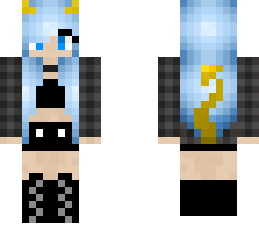 blue hair royal demon girl
