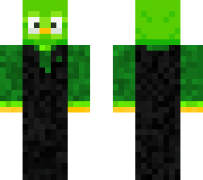 duolingo green shirt black vest