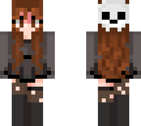 gray girl with skull