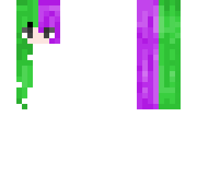 purple and green long hair