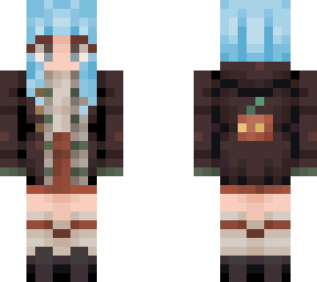 edited autumn girl blue hair