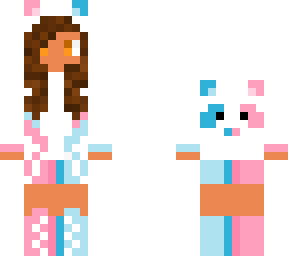 pink & blue panda bear
