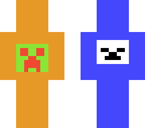 the creeper and a skeleton