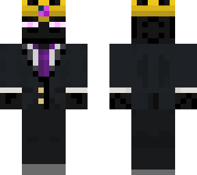 white and black enderman skin with golden crown download