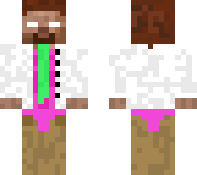 herobrine with white/pink suit and *******
