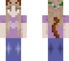 cat girl with flowers