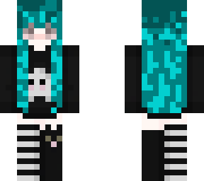 e girl cyan hair