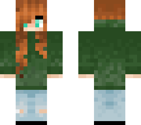 ginger girl with green hoodie
