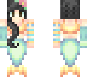 black hair mermaid girl