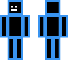 blue black goofy man....
