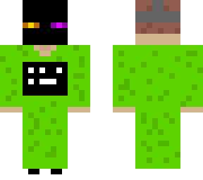 gamer with enderman mask