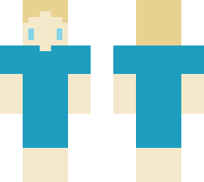 me but blocky but blue shirt and shorts