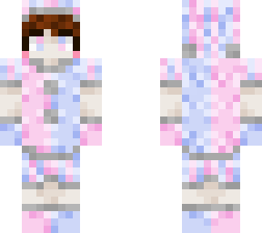 pastel pink and pastel blue version of pomni