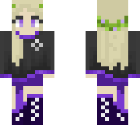 purple minecraft girl cute