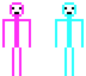 stick- pink and teal