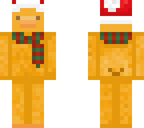 duck with christmas hat and scarf