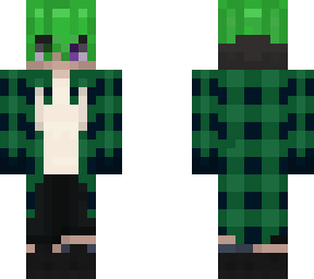green haired flannel boy