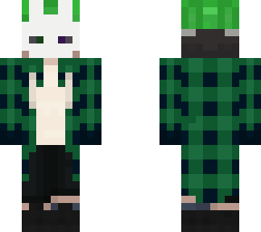 green haired flannel bunny boy