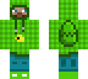 green steve in hoodie
