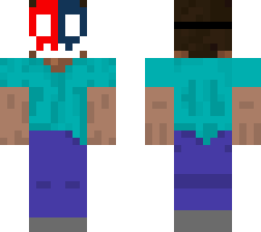 evil red and blue mask