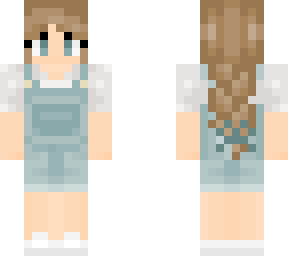 ocean blue girl in overalls