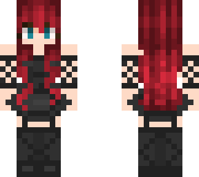 red hair goth girl with blue eyes