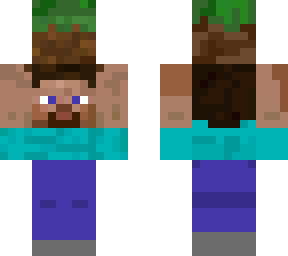 steve holding grass
