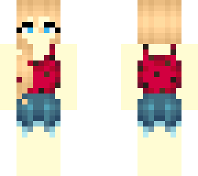 female - strawberry tanktop - jean shorts