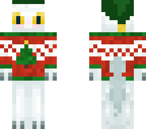goosie-made white dragon in christmas sweater