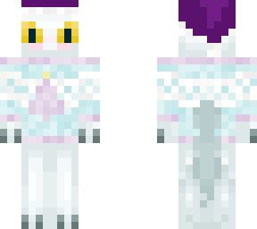 goosie-made white dragon in pastel christmas sweater