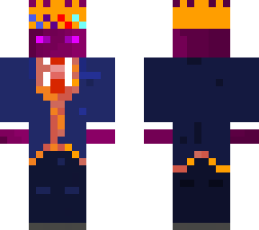 myts110 skin, purple enderman with crown and tie