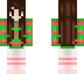 girl with xmas sweater and pink socks