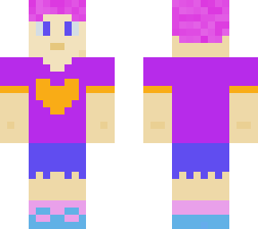 my avatar v1 - pink hair, heart shirt