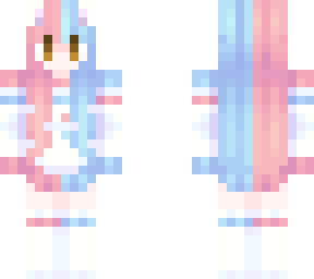 blue pink girl with brown eyes
