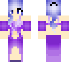 blue hair in a gown