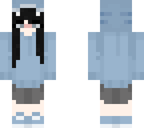 black hair shark girl