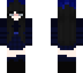 blue hair blue outfit girl
