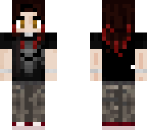 metalhead girl red black hair