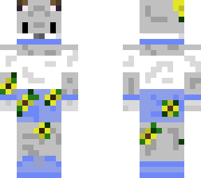 wolf skin with flowers