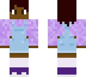 purple overalls