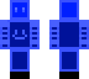 a blue guy and his is using a cool box