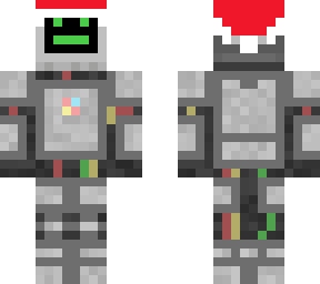 fred de robot met een kerstmuts
