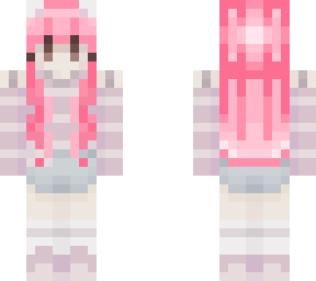 pink haired girl w cute white cat ears/shorts