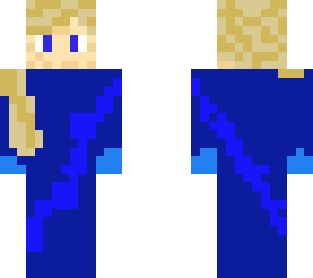 blue girl with long hair