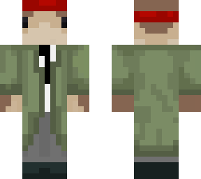 simplified cod (fish) with green jacket and red bandana(4x4)
