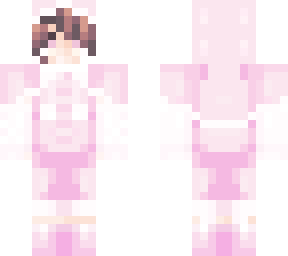 pink winter outfit - hood on