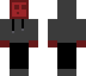 red slime wearing a gray hoodie